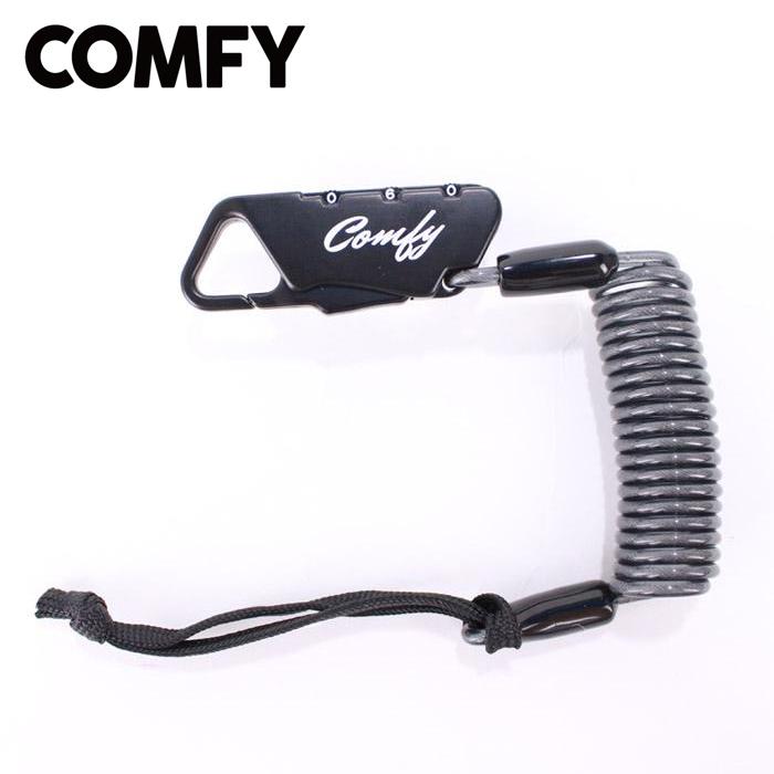 COMFY LEASH LOCK Black COIL CABLE LOCK SNOWBOARD SKI スノーボード スキー コンフィ