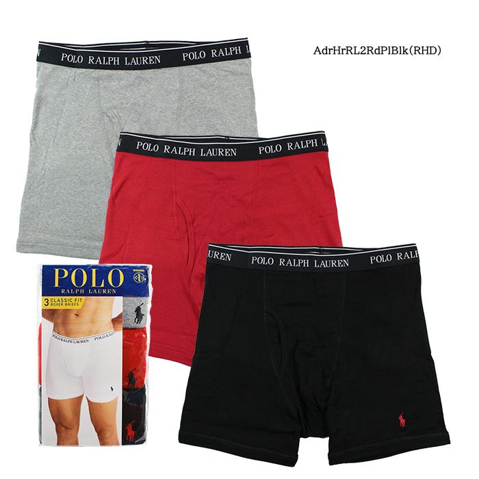 ポロ ラルフローレン ボクサータイプ 3枚セット POLO RALPH LAUREN P3 CLASSIC FIT BOXER BRIEF RCBBP3 White Grey Red Black メンズ 男性 3枚 白 灰 赤 黒｜peachboys｜03