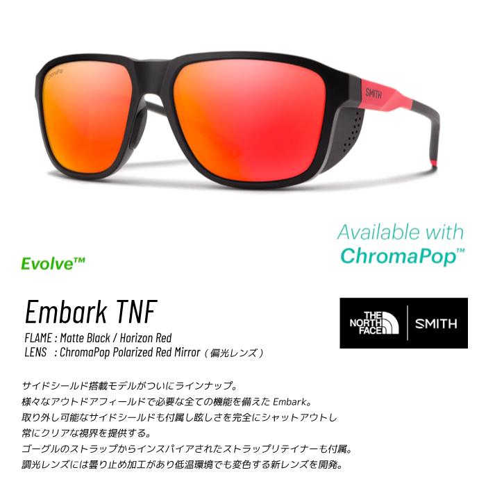 2022-23 SMITH EMBARK TNF Matte Black/Horizon Red/CP Polarized Red Mirror 205001806 SUNGLASS サングラス ノースフェイス 2023 日本正規品｜peachboys｜02