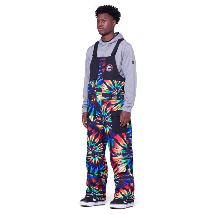 2023-24 686 MEN'S FRONTIER SHELL BIB Grateful Dead Black Tie Dye シックスエイトシックス スノーボードウェア ビブパンツ 2024 日本正規品_1