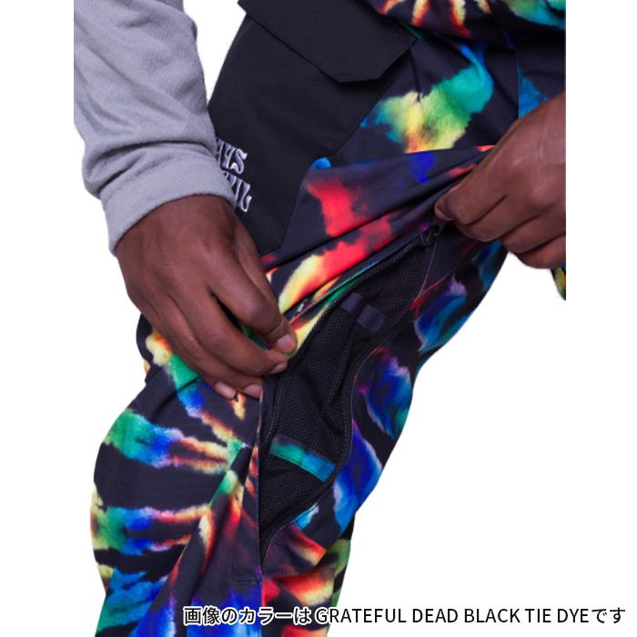 2023-24 686 MEN'S FRONTIER SHELL BIB Grateful Dead Black Tie Dye シックスエイトシックス スノーボードウェア ビブパンツ 2024 日本正規品_5