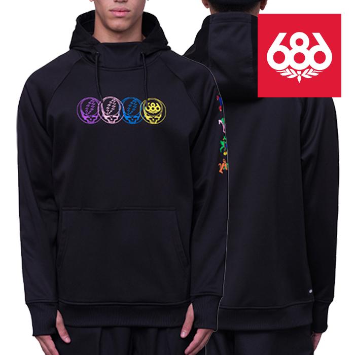 686 ボンデッド フリース プルオーバー フーディー スノーボード M 黒 686（シックスエイトシックス） 2023-24 686 BONDED FLEECE PULLOVER