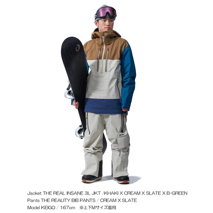 2023-24 REW REALITY BIB PANTS 22 Cream x Slate GORE-TEX アールイーダブリュー ゴアテックス メンズ レディース ビブパンツ 2024 日本正規品｜peachboys｜05