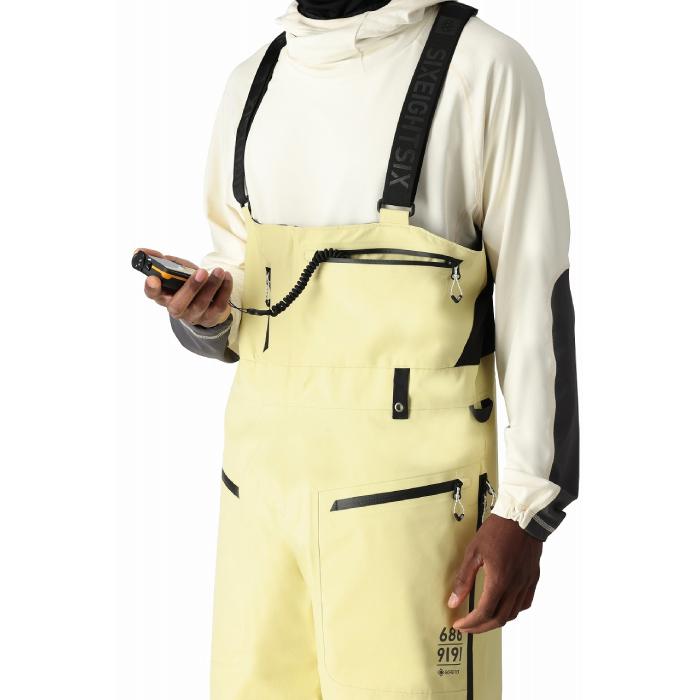 2024-25 686 GORE-TEX 3L ATV BIB Dusty Yellow シックスエイトシックス ゴアテックス スノーボード ウェア ビブパンツ メンズ 24-25 日本正規品の画像