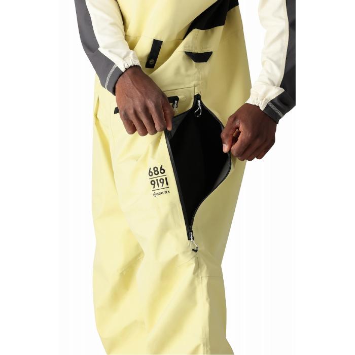 2024-25 686 GORE-TEX 3L ATV BIB Dusty Yellow シックスエイトシックス ゴアテックス スノーボード ウェア ビブパンツ メンズ 24-25 日本正規品の画像