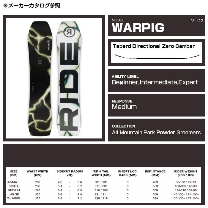 2024-25 RIDE WARPIG ライド ワーピグ スノーボード 板 メンズ