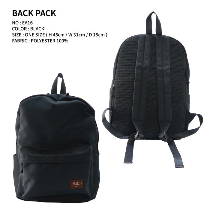 ELECTRIC BACK PACK Black エレクトリック バックパック リュック 2026SS 日本正規品_1