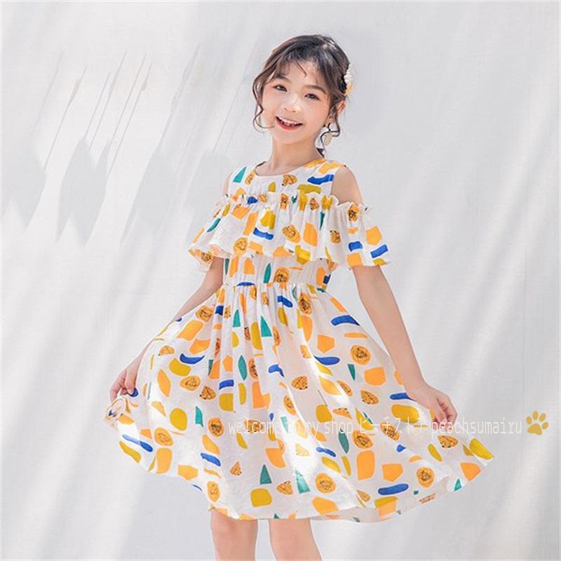 子供服 ワンピース 160 韓国子ども服 キッズ 女の子 夏 半袖 花柄ワンピース 肩出し フリル 子供ドレス Dress ベビー服 お姫様 おしゃれ 可愛い カジュアル 新品 Y ピーチ ストア 通販 Yahoo ショッピング