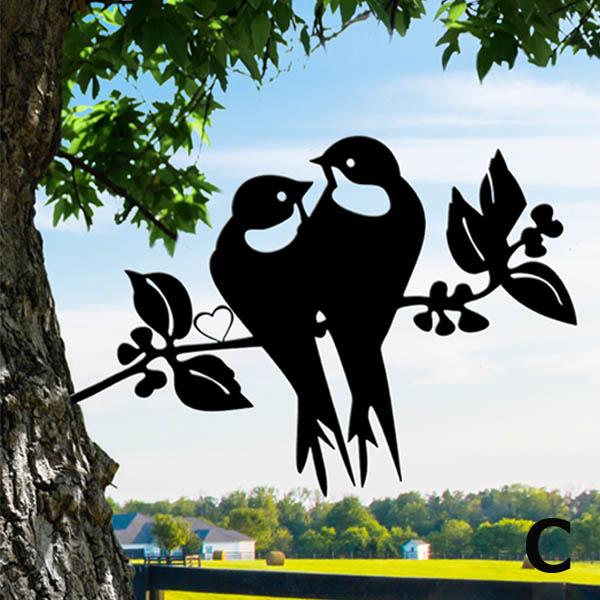 ガーデンオーナメント オブジェ アイアンプレート 小鳥 バード