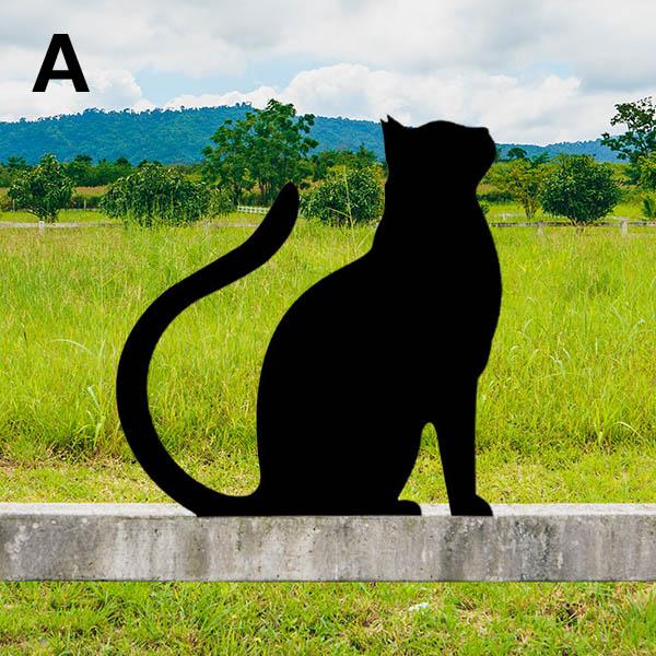 ガーデンオーナメント オブジェ アイアンプレート 黒猫 ネコ ねこ