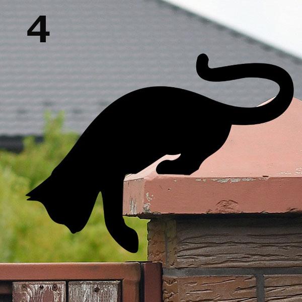 ガーデンオーナメント オブジェ アイアンプレート 眠り猫 蝶 黒猫 ネコ