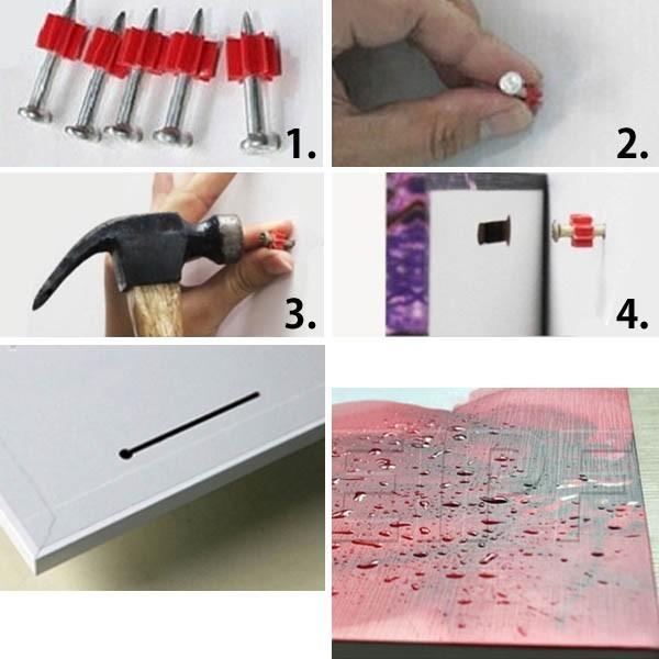 30×30cm アートパネル フレーム絵画 油絵風 縦タイプ 3枚セット 鯉と蓮