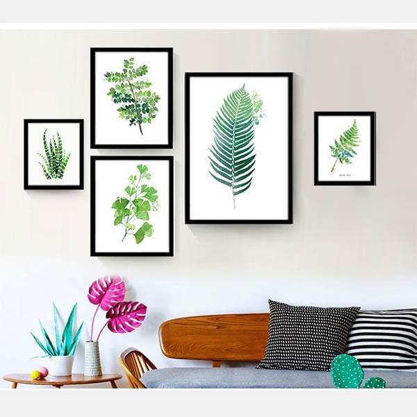 5枚1セット アートパネル 枠付きフレーム絵画 水彩画 観葉植物 リーフ ボタニカル 壁掛け インテリア絵画 ウォールデコ Af Rfset1 Peachyshop 通販 Yahoo ショッピング