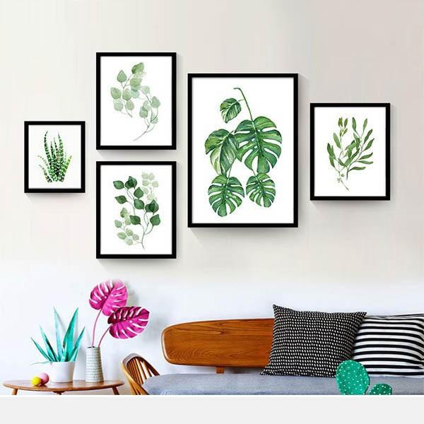 6枚1セット アートパネル 枠付きフレーム絵画 水彩画 観葉植物 リーフ ボタニカル 壁掛け インテリア絵画 ウォールデコ Af Rfset Peachyshop 通販 Yahoo ショッピング