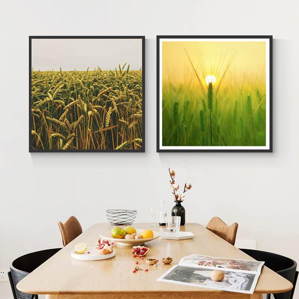 単品 33×33cm アートパネル 枠付きフレーム絵画 田園風景 牧場