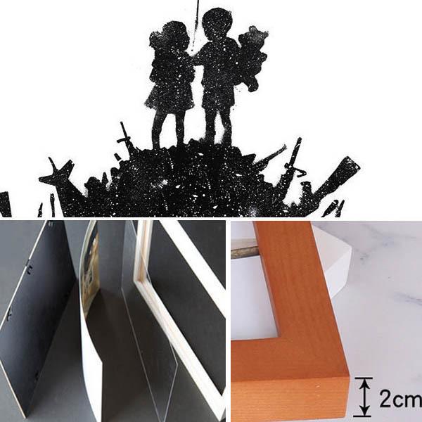 単品 33×43cm アートパネル 枠付きフレーム絵画 バンクシー 風船と少女