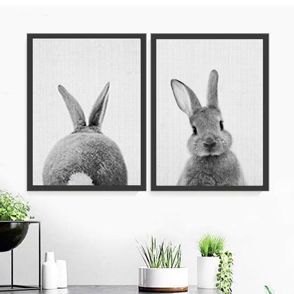 激レアターバンねことうさぎ絵画風パネル生地　ハンドメイド オリジナル 生地 ブロックデザイン パネル生地 うさぎ柄 ウサギ