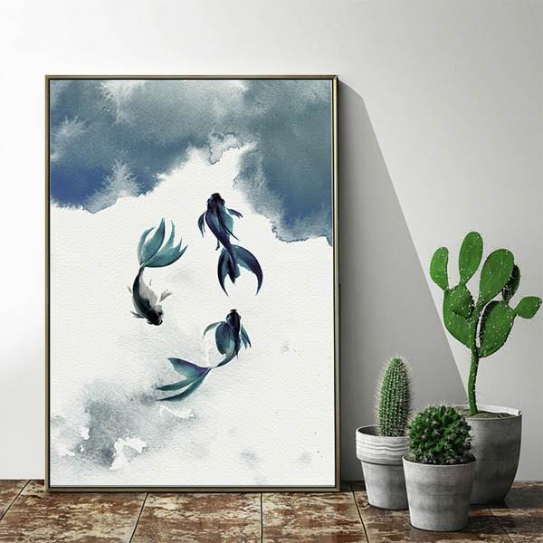 サイズ選択可能 3枚セット アートパネル フレーム絵画 水墨画タッチ アジアンテイスト 金魚 鯉 インテリア絵画 ウォールデコ Aff A5786 Peachyshop 通販 Yahoo ショッピング