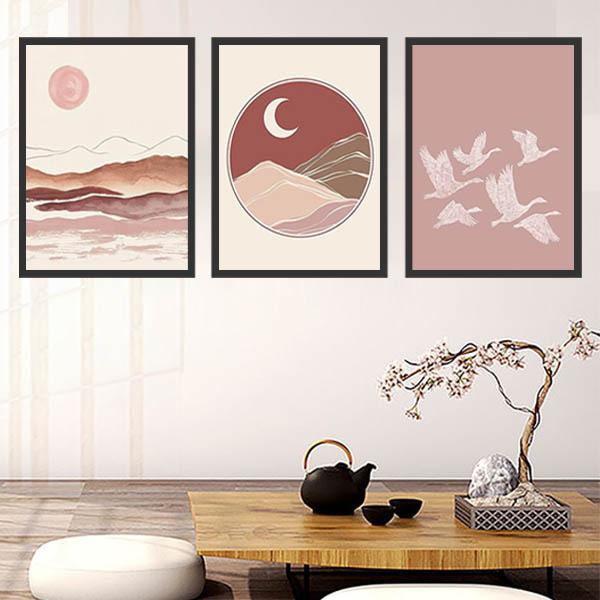 日本人気超絶の フレーム絵画 枠付き 3枚セット アートパネル 33 43cm 和風 ウォールデコ インテリア絵画 アートポスター 壁掛け 夕日 山河 鶴 和柄 レリーフ アート 発送期日 在庫あり 2 5営業日以内 Pwani Net