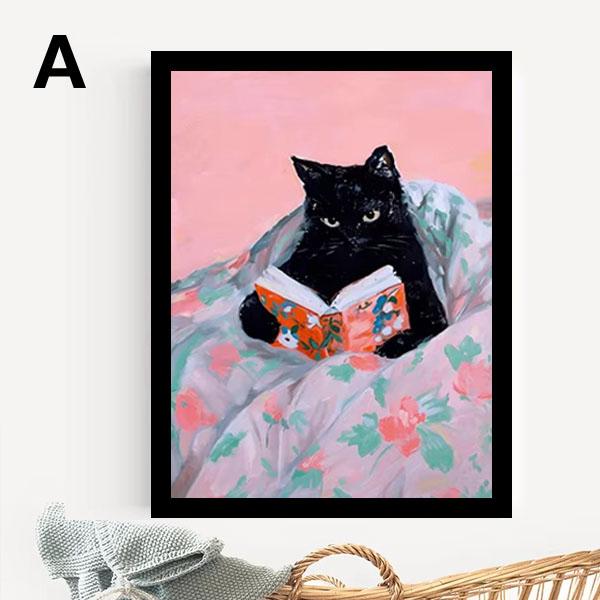 単品 額入り アートポスター 33×43cm 枠付きフレーム絵画 本を