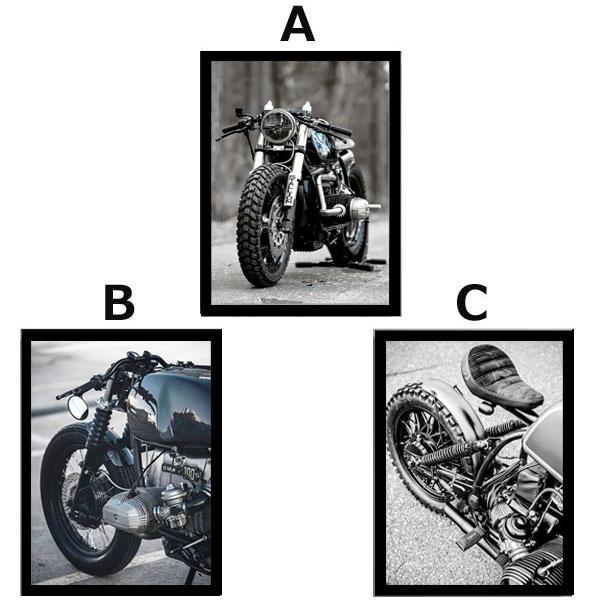 単品 額入り アートポスター 33×43cm 枠付きフレーム絵画 バイク