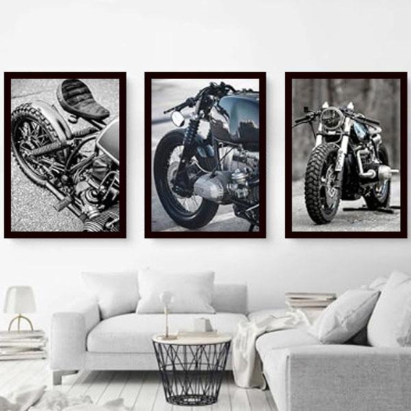 単品 額入り アートポスター 33×43cm 枠付きフレーム絵画 バイク