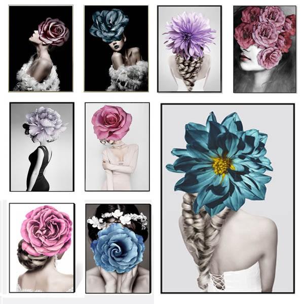 サイズ デザイン選択可能 アートパネル フレーム絵画 モダン 美女 フラワー 薔薇 ダリア モノクロ インテリア絵画 ウォールデコ Aff Jh5700 Peachyshop 通販 Yahoo ショッピング