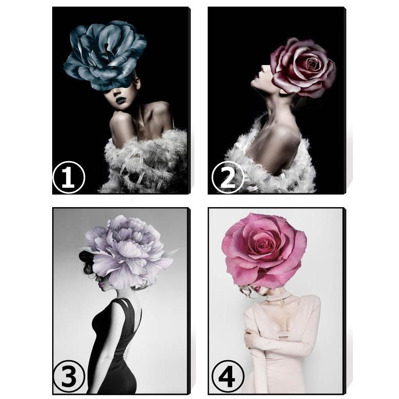 サイズ デザイン選択可能 アートパネル フレーム絵画 モダン 美女 フラワー 薔薇 ダリア モノクロ インテリア絵画 ウォールデコ Aff Jh5700 Peachyshop 通販 Yahoo ショッピング