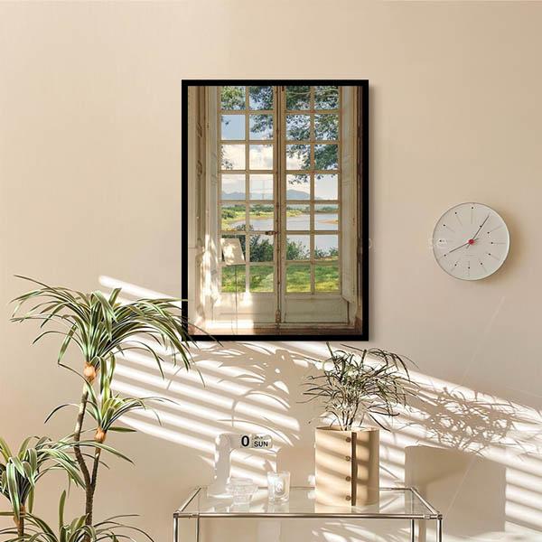 単品 33×43cm アートパネル 枠付き フレーム絵画 窓 ウィンドウ 窓の外