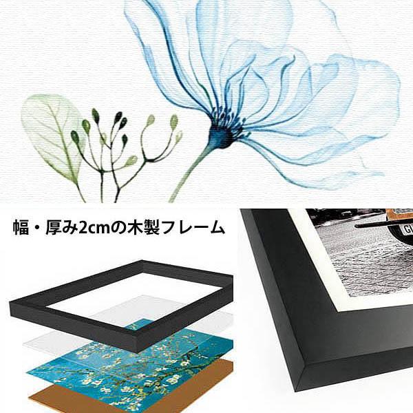 3枚セット 33×33cm アートパネル 枠付きフレーム絵画 透明フラワー 花