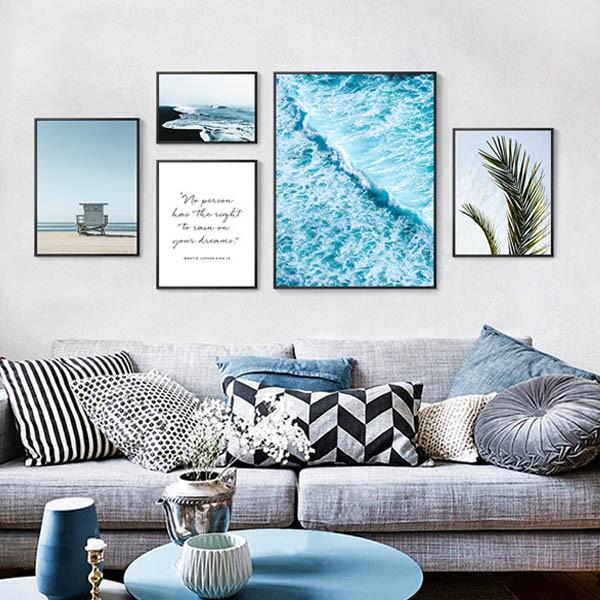 5枚セット アートパネル フレーム絵画 海 カリフォルニア 西海岸 テイスト 写真壁掛け インテリア絵画 ウォールデコ アートポスター