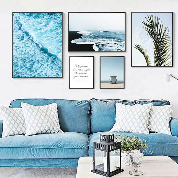 5枚セット アートパネル フレーム絵画 海 カリフォルニア 西海岸