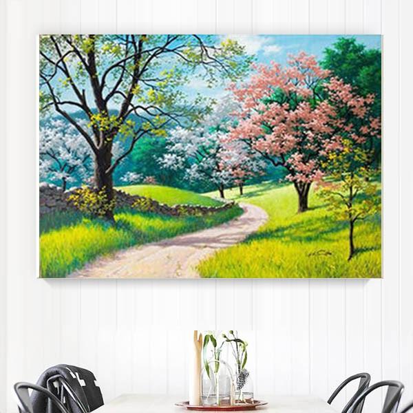 中級 フル ダイヤモンドアート キット ビーズ刺繍 桜 新緑 モザイク