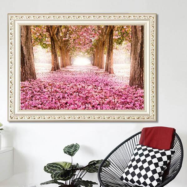 準上級 フル ダイヤモンドアート キット ビーズ刺繍 桜並木 幻想的