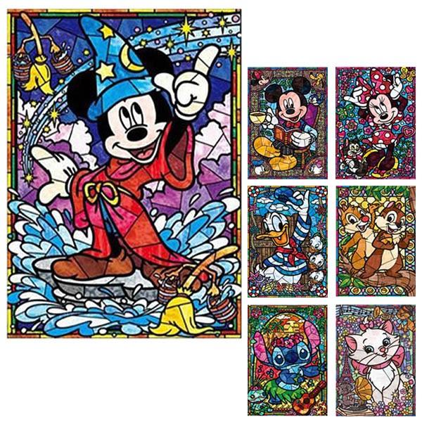 フル ダイヤモンド刺繍 キット ビーズ刺繍 ステンドグラス風 ミッキー 気質アップ ミニー カラービーズ モザイクアート スティッチ ドナルド 趣味 絵画 リハビリ