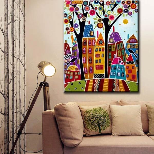 フル ダイヤモンド刺繍 キット ビーズ刺繍 抽象的 街 カラフルタウン イラスト モザイクアート パズルアート リハビリ 趣味 絵画 カラービーズ Ds 124 Peachyshop 通販 Yahoo ショッピング