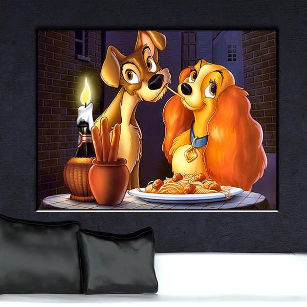 フル ダイヤモンド刺繍 キット ディズニー わんわん物語 レディ トランプ スパニエル イヌ モザイクアート パズルアート リハビリ