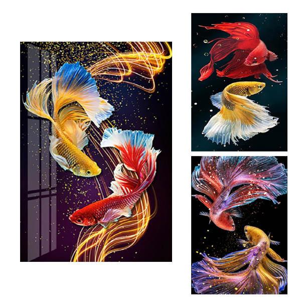 フル ダイヤモンド刺繍 キット ビーズ刺繍 カラフル グッピー 魚 ベタ 幻想的 モザイクアート リハビリ 趣味 絵画 カラービーズ ハンドメイド Ds 187 Peachyshop 通販 Yahoo ショッピング