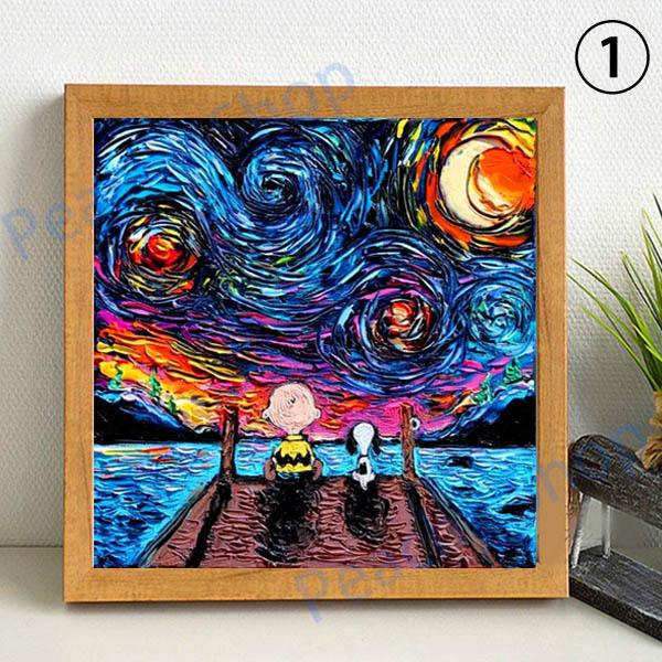 中級 フル ダイヤモンドアート キット ビーズ刺繍 子犬 星月夜