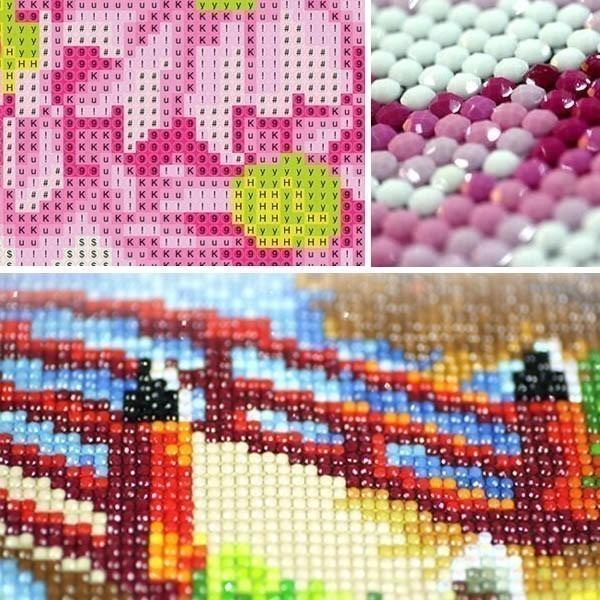 上級 フル ダイヤモンドアート キット ビーズ刺繍 桜満開 日本画風