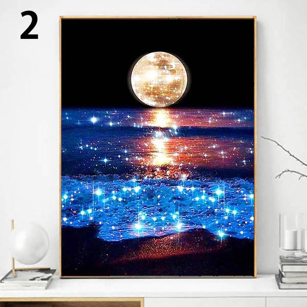 中級 フル ダイヤモンドアート キット ビーズ刺繍 満月 幻想的