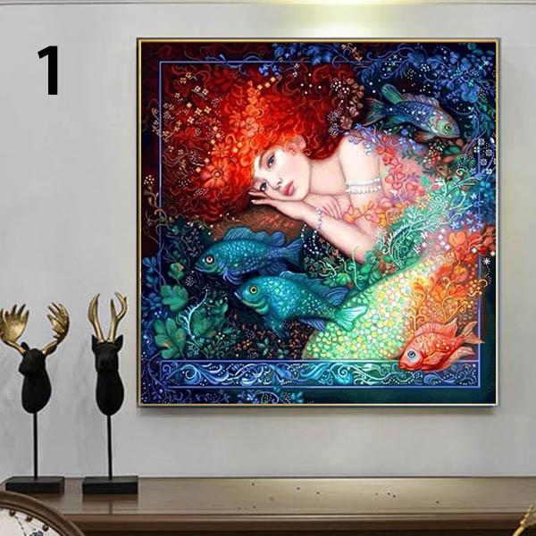 初級 フル ダイヤモンドアート キット ビーズ刺繍 人魚姫 マーメイド