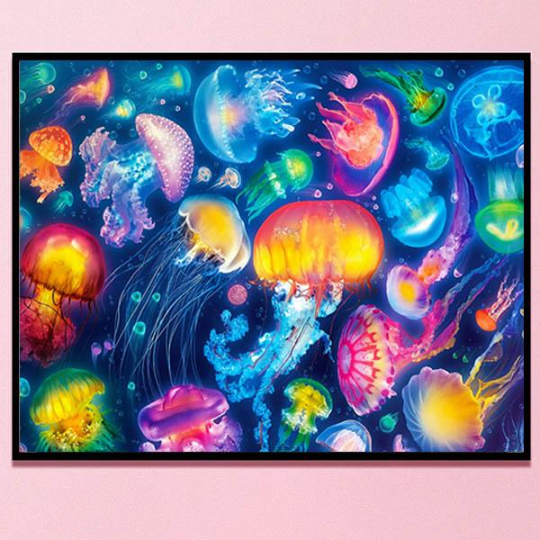 準上級 フル ダイヤモンドアート キット ビーズ刺繍 クラゲ 海月