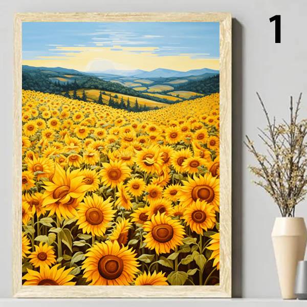 中級 フル ダイヤモンドアート キット ビーズ刺繍 花畑 田園風景