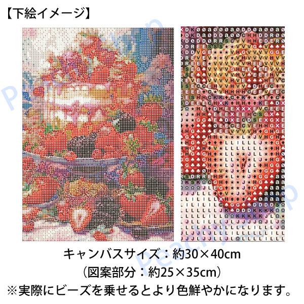 中級 フル ダイヤモンドアート キット ビーズ刺繍 イチゴ パンケーキ