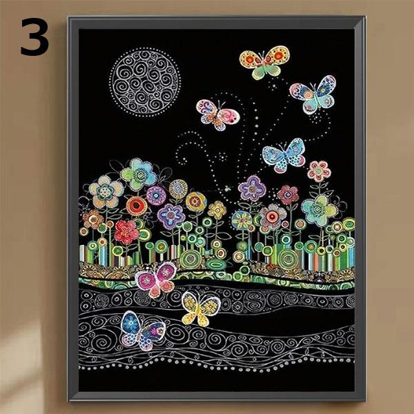 中級 フル ダイヤモンドアート キット ビーズ刺繍 切り絵風 シンプル