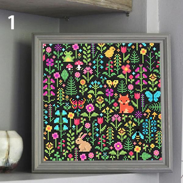 初級 フル ダイヤモンドアート キット ビーズ刺繍 ドット画風 花
