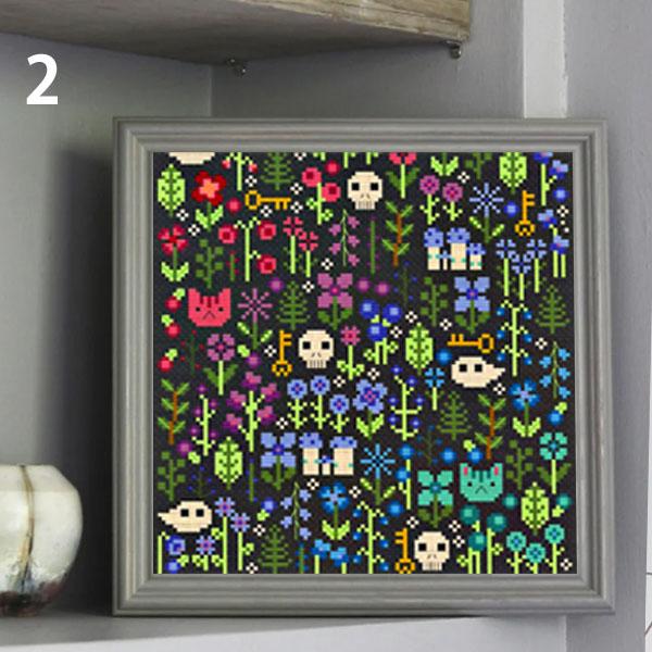 初級 フル ダイヤモンドアート キット ビーズ刺繍 ドット画風 花
