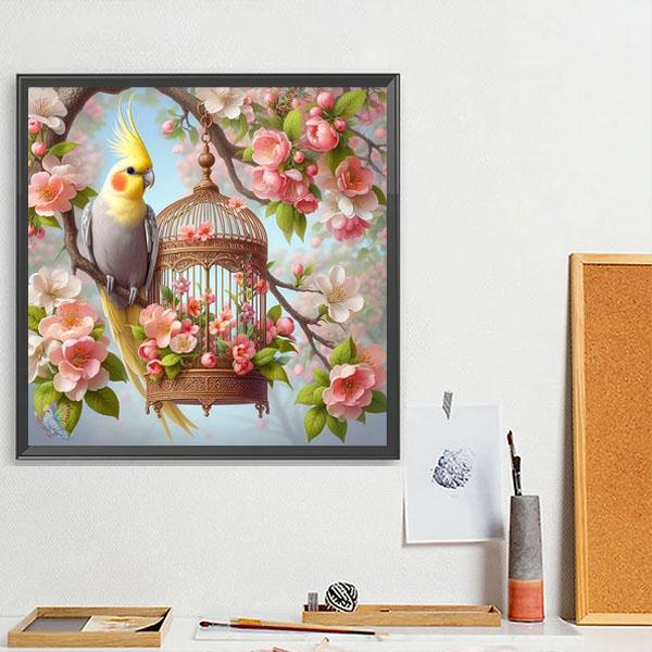 準上級 フル ダイヤモンドアート キット ビーズ刺繍 オカメインコ