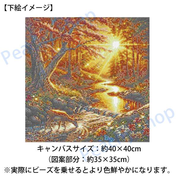 準上級 フル ダイヤモンドアート キット ビーズ刺繍 水辺の鹿 秋の森